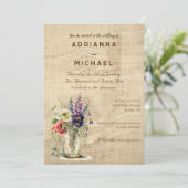 ウッド素朴メイスンジャーフローラ結婚式招待状 招待状 (スタンド正面)