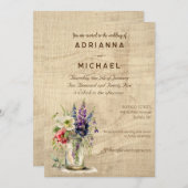 ウッド素朴メイスンジャーフローラ結婚式招待状 招待状 (正面/裏面)