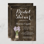 ウッド素朴メイスンジャーブライダルシャワー招待状 招待状 (正面/裏面)
