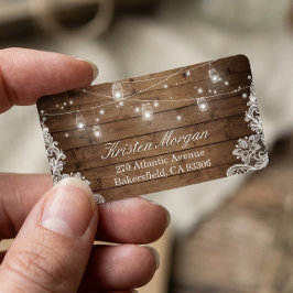 ウッド素朴メイスンジャールストリングライトレース ラベル