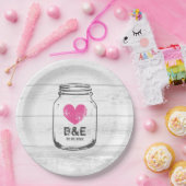 ウッド素朴メイスンジャー国結婚式パーティープレート ペーパープレート (パーティー)