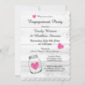 ウッド素朴メイスンジャー婚約パーティ招待状 招待状 (正面)