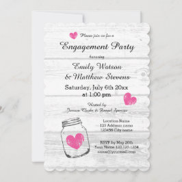 ウッド素朴メイスンジャー婚約パーティ招待状 招待状