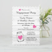 ウッド素朴メイスンジャー婚約パーティ招待状 招待状 (スタンド正面)