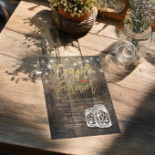 ウッド素朴メイスンジャー弦ライトカップルのシャワー 招待状