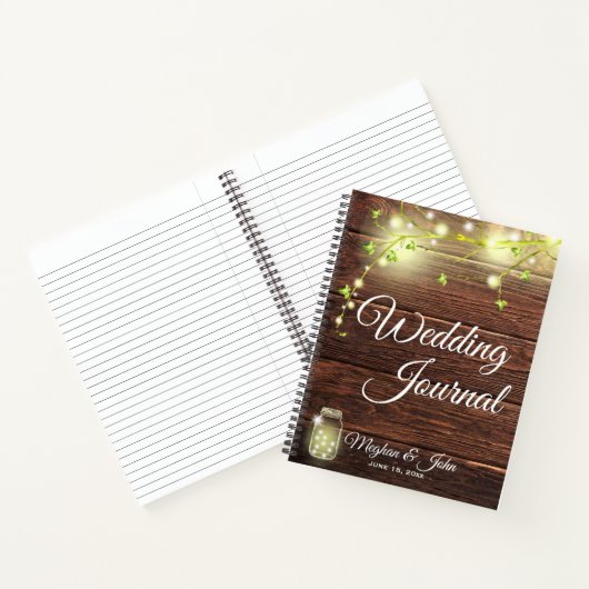 ウッド素朴メイソンのストリングラ結婚イツジャーナル ノートブック (内部)