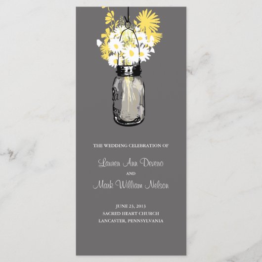 ウッド素朴メイソンの瓶とワイルドフラワープログラム プログラム (正面)