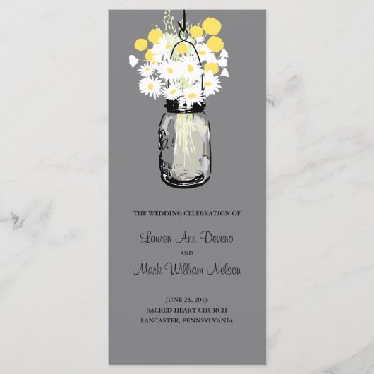 ウッド素朴メイソンの瓶とワイルドフラワープログラム プログラム (正面)