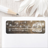 ウッド素朴メイソンのJARストリングライト結婚のアドレス ラベル (インサイチュ)