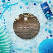 ウッド素朴メイソンジャイルストリングライツカントリーグラム ペーパープレート (パーティー)