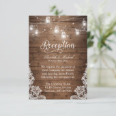 ウッド素朴メイソンジャイルストリングライツレース披露宴 招待状 (スタンド正面)