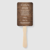 ウッド素朴メイソンジャストリングライト結婚式 プログラム ハンドファン (裏面)