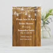 ウッド素朴メイソンジャーぶら下がったズライツブライダルシャワー 招待状 (スタンド正面)