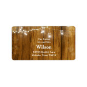 ウッド素朴メイソンジャーぶら下がったズ光差出人住所 ラベル (正面)