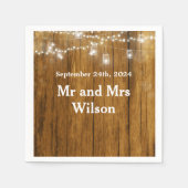 ウッド素朴メイソンジャーぶら下がったズ・ライツカクテル スタンダードカクテルナプキン (正面)