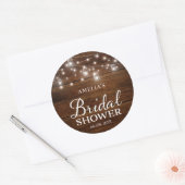 ウッド素朴メイソンジャースアンドライツブライダルシャワー ラウンドシール (封筒)