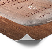 ウッド素朴メイソンジャーフローラ秋の結婚式歓迎 ポスター (角)