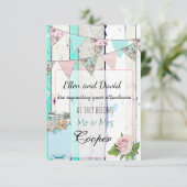 ウッド素朴メイソンジャールシャビー結婚式招待状 招待状 (スタンド正面)