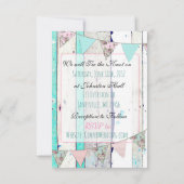 ウッド素朴メイソンジャールシャビー結婚式招待状 招待状 (裏面)