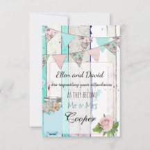 ウッド素朴メイソンジャールシャビー結婚式招待状