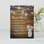 ウッド素朴メイソンジャールブライダルシャワー招待 招待状 (スタンド正面)