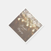 ウッド素朴メイソンジャールライツバーンレース結婚ズ スタンダードカクテルナプキン (角)