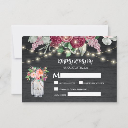 ウッド素朴メイソンジャールライツブルゴーニュ 出欠カード (正面)