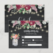 ウッド素朴メイソンジャールライツブルゴーニュ 出欠カード (正面/裏面)