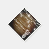 ウッド素朴メイソンジャールライトブライダルシャワーナプキン スタンダードカクテルナプキン (角)