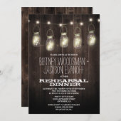 ウッド素朴メイソンジャールリハーサルディナー招待状 招待状 (正面/裏面)