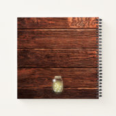 ウッド素朴メイソンストリングライツ結婚ズゲストブック ノートブック (裏面)