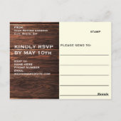 ウッド素朴メイソンストリングライト婚約パーティ ポストカード (裏面)