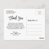 ウッド素朴メイソンJAR文字列ライト写真ありがとう ポストカード (裏面)