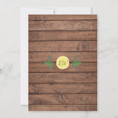 ウッド素朴メインスクイズレモンブライダルシャワー 招待状 (裏面)