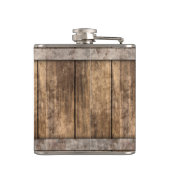 ウッド素朴メタルバンドネイビークローバー3モノグラム フラスク (裏面)