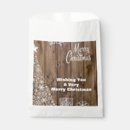 ウッド素朴メリークリスマススノーフレークカスタム フェイバーバッグ