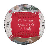 ウッド素朴メリークリスマスパパ3フォトコラージュ 野球ボール (裏面)