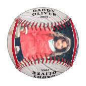 ウッド素朴メリークリスマスパパ3フォトコラージュ 野球ボール (正面)