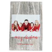 ウッド素朴メリークリスマスフォトミディアム抱き枕 ミディアムペーパーバッグ (裏面)