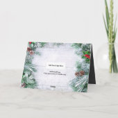 ウッド素朴メリークリスマス不動産仲介業者ホリデーカード サンキューカード (裏面)