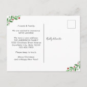 ウッド素朴メリークリスマス3写真ホリデームービング 案内ポストカード (裏面)