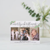 ウッド素朴メリークリスマス3写真ホリデームービング 案内ポストカード (スタンド正面)