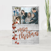 ウッド素朴メリークリスマス6の写真を折り畳んだ シーズンカード (正面)