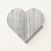 ウッド素朴モダンバレンタインデーLOVE赤いハート ノートブック (裏面)