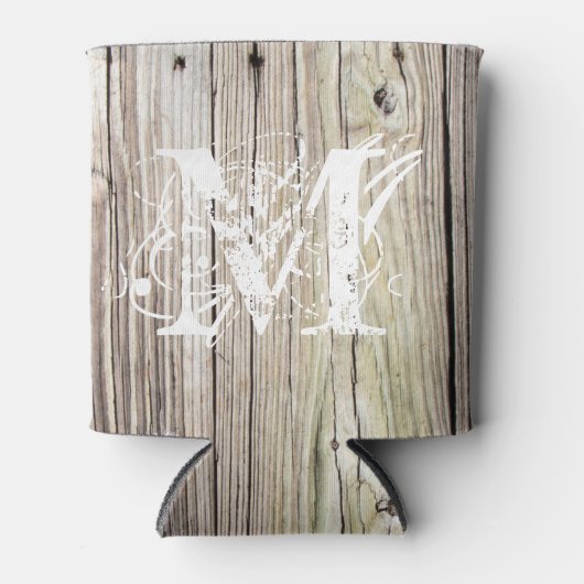 ウッド素朴モノグラムのクーラーボックス 缶クーラー (正面)