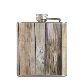 ウッド素朴モノグラムのビニ包まれたルフラスコ フラスク (裏面)