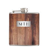 ウッド素朴モノグラムスキットル フラスク (正面)