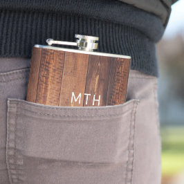 ウッド素朴モノグラムスキットル フラスク