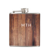 ウッド素朴モノグラムスキットル フラスク (正面)