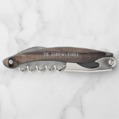 ウッド素朴モノグラムパーソナライズされたコルクねじ ソムリエナイフ (裏面)